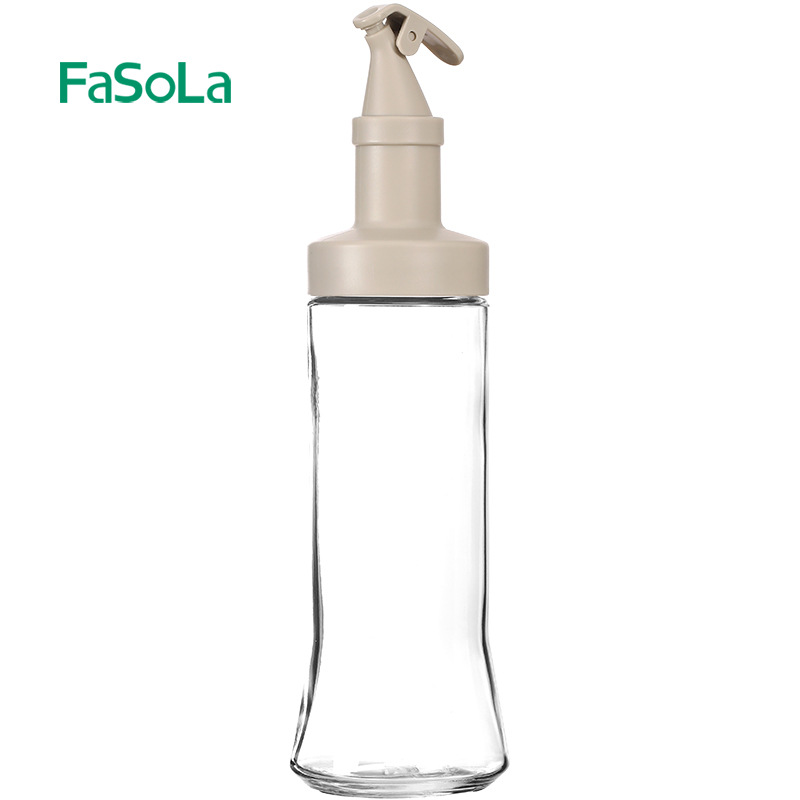 Fasola Household Glass Bottle Oil Pot Oil Pouring Oil Leak-Proof Non-Oil-Stick Sesame Oil Sauce Vinegar Pot Spice Jar Oil Tank