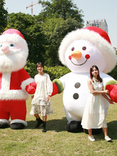 圣诞节网红充气大熊猫卡通人偶服装抖音同款行走圣诞老人玩偶衣服