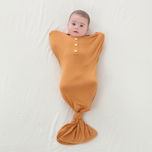 婴儿睡袋夏季莫代尔新生儿童宝宝一体式包腿防踢被春秋款高弹透气