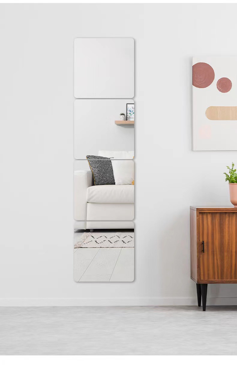 亚克力软镜子镜面墙贴无框自由拼接全身镜 家居背景墙面装饰镜子