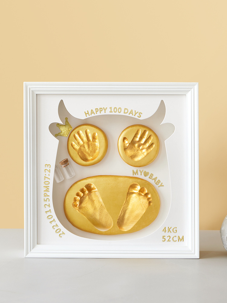 宝宝脚印手印泥纪念手足脚印纪念品新生儿百天婴儿满月手脚印礼物