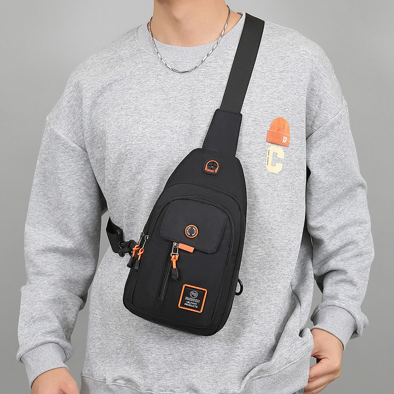 Men's Multifunctional Chest Bag New Trendy All-Match Shoulder Bag Lightweight and Large Capacity Crossbody Bag Contrast Color Casual Cross-Body Bag