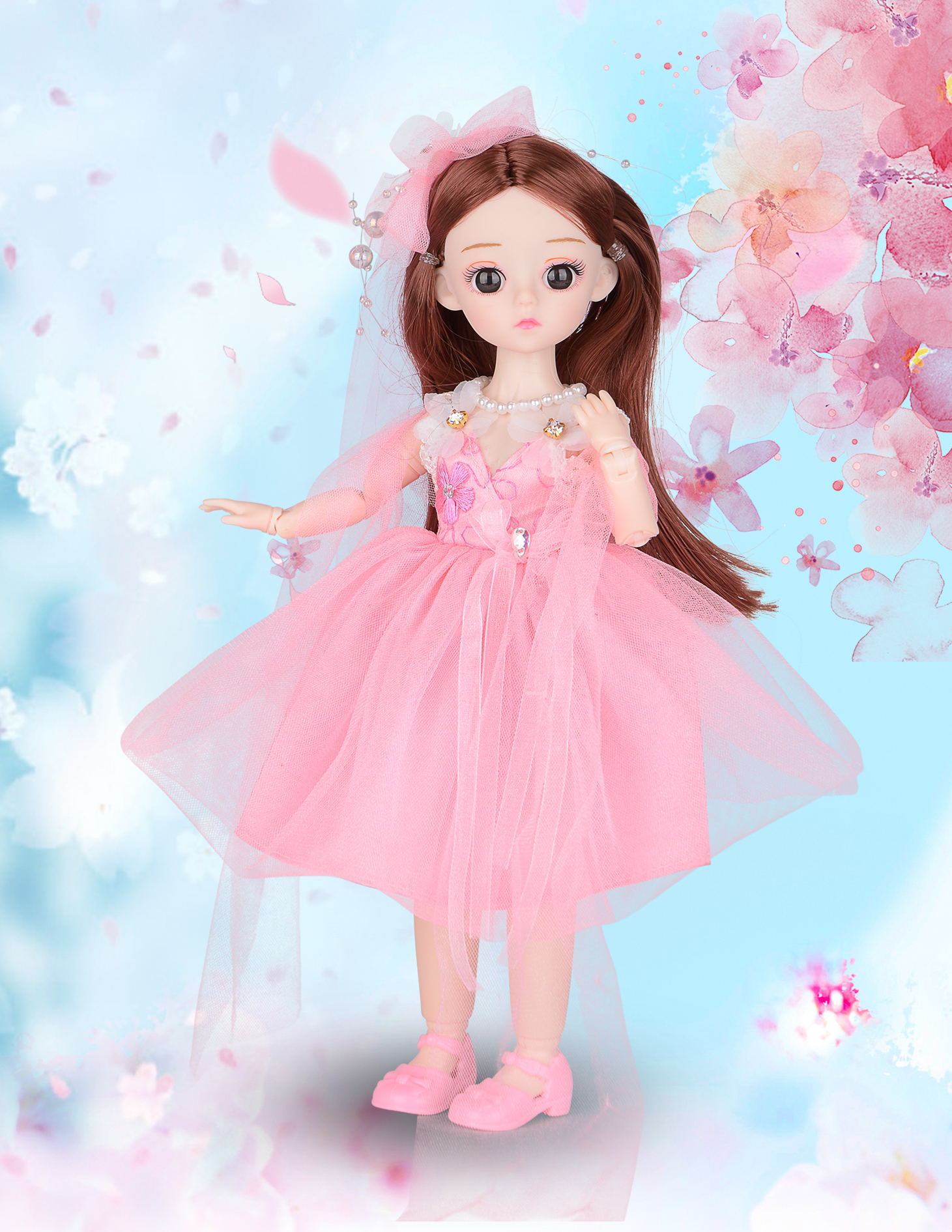 New 30cm Doll 6 Points BJD Doll Clothes Angel with Wings Music Singing Doll Princess 61 Toy