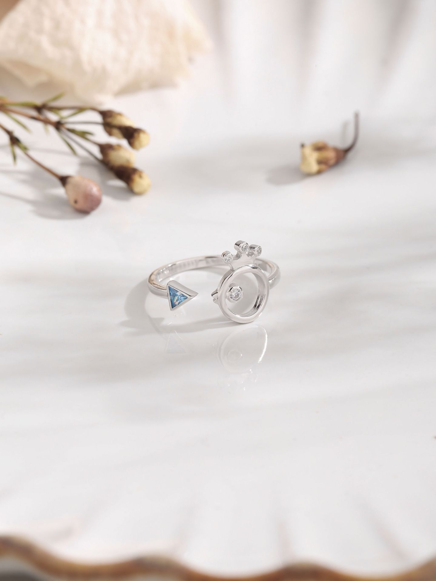 shein热卖s925银简约生肖皇冠戒指时尚百搭潮流新款ins创意首饰