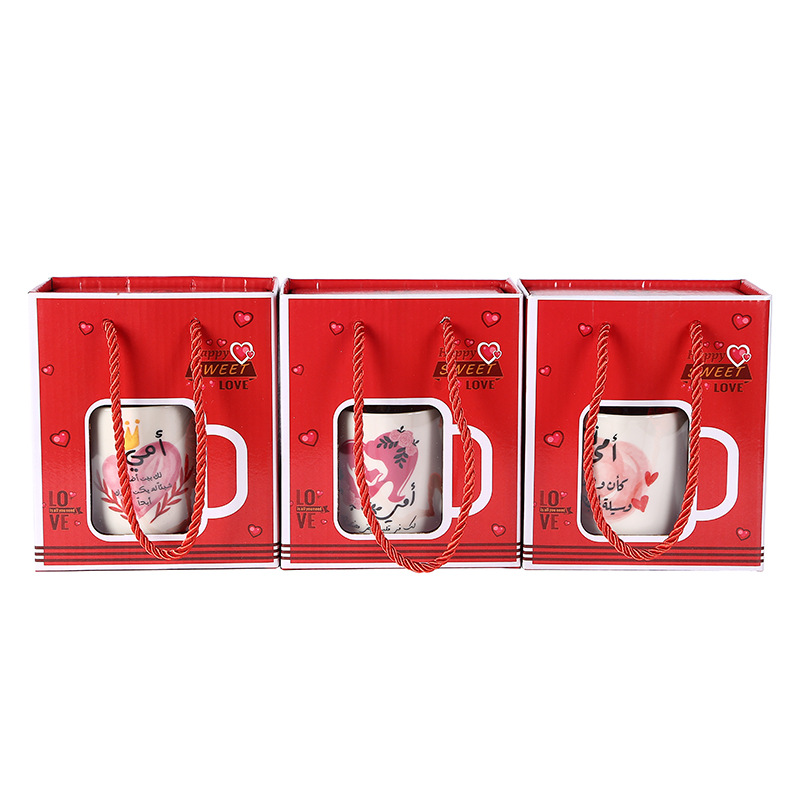 Arabic Mother's Day Ceramic Cup Mother's Day Gift Can Be a Guest Logo Portable Packaging