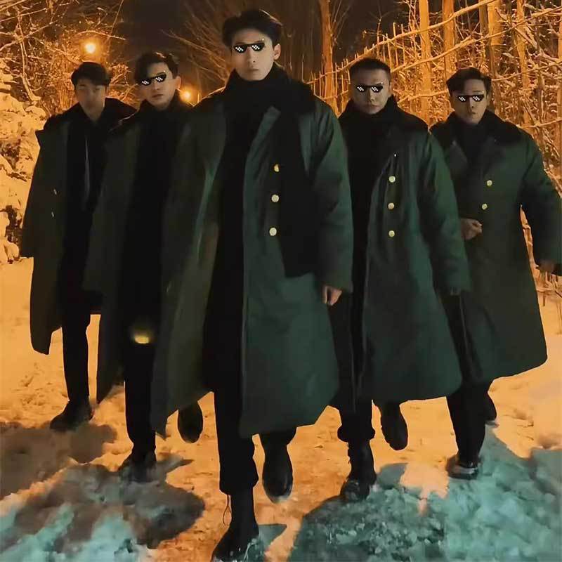 老式加厚保暖军大衣男款冬季时尚潮流东北抗寒棉服少帅过冬棉袄子