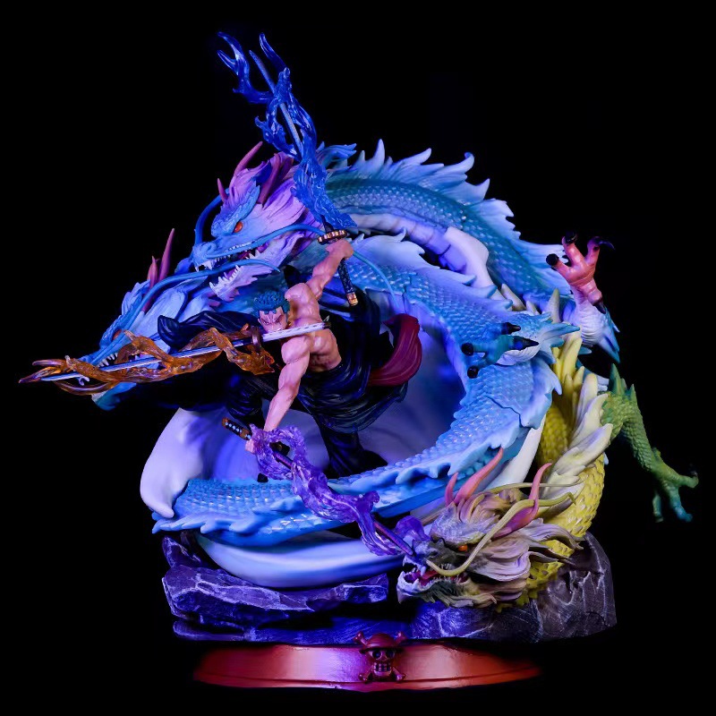 One Piece Gk Three-Dragon Sauron Tornado Black Pearl Model Statue Decoration Hand-Made