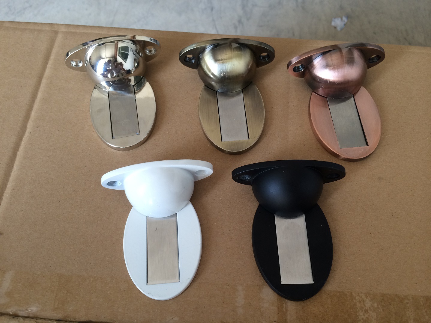 实心椭圆地吸 锌合金免打孔墙地吸地碰 卫生间实心地板吸厂家直销