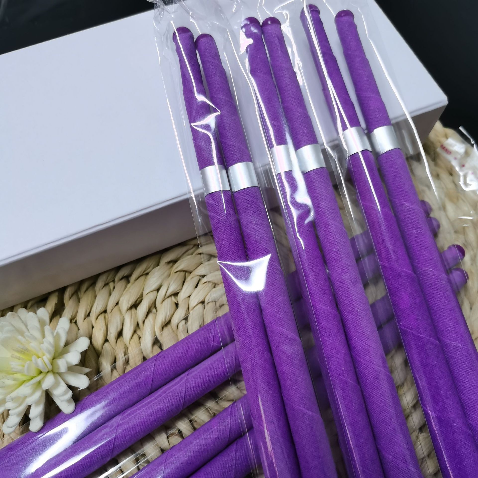 跨境盒装耳烛/喇叭型耳烛烛带塞含托盘棉签印第安香薰耳烛套装