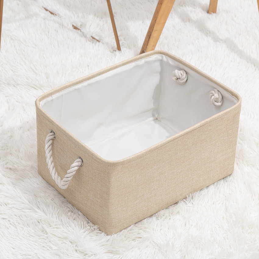 Linen Storage Basket Dustproof Foldable Clothes Storage Basket Wardrobe Finishing Box Sundries Storage Basket Drawstring Fabric Frame