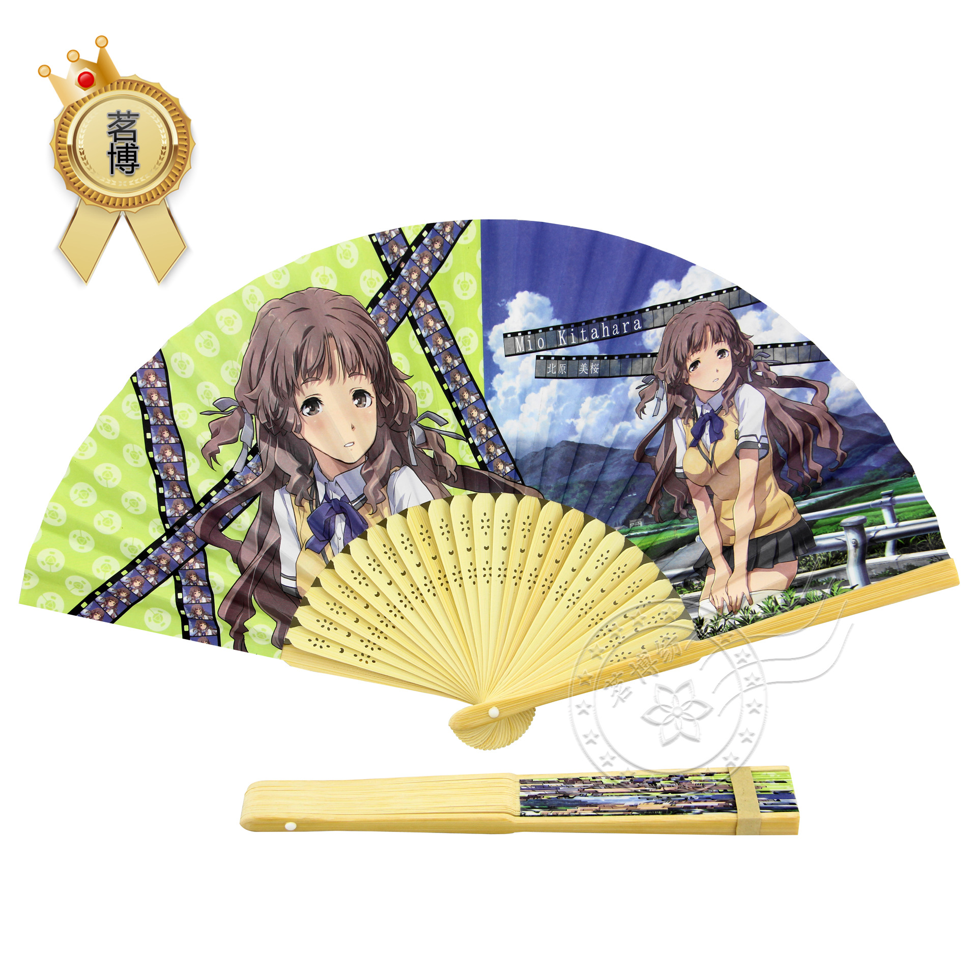 动漫卡通折叠礼品工艺竹制扇子定制批发