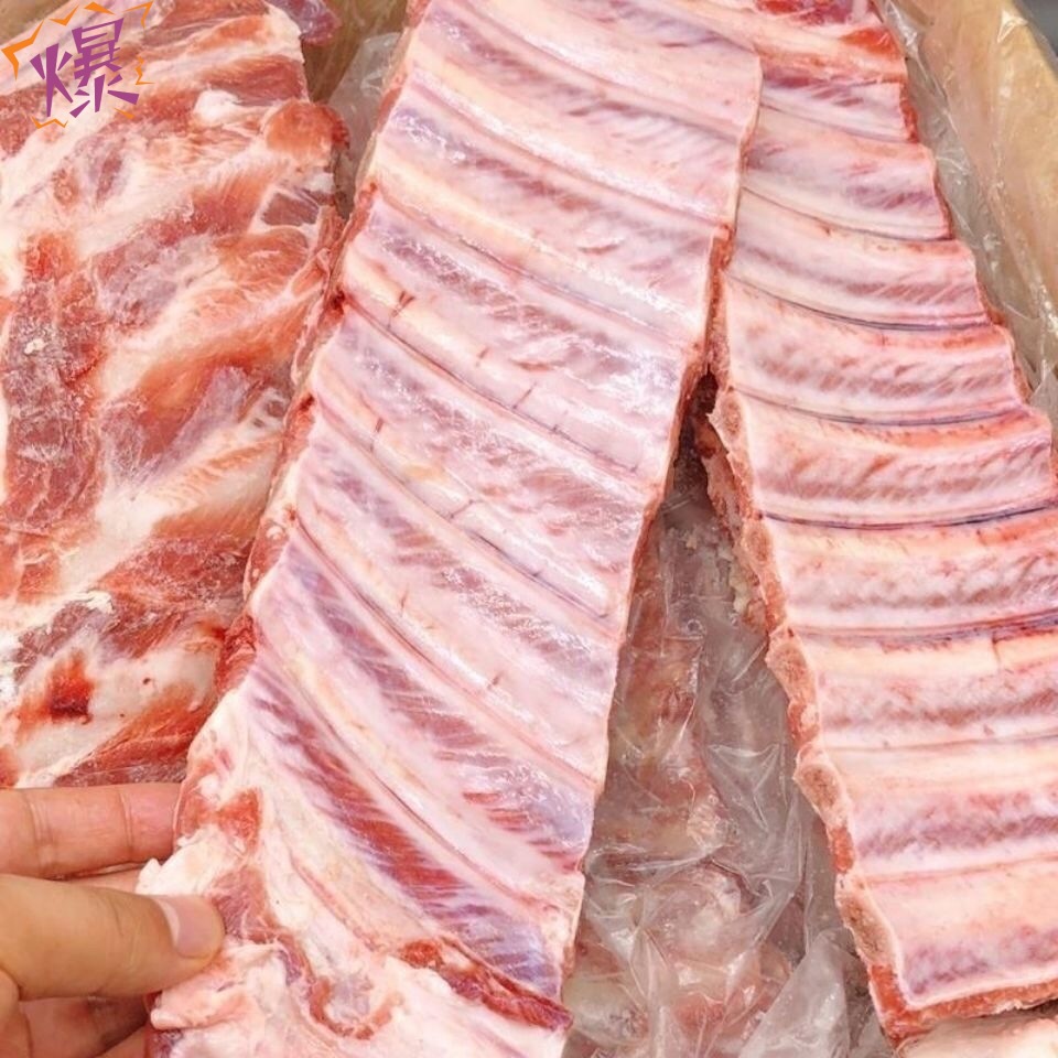 新鲜冷冻宽寸排肋排猪排骨一箱20斤饭店食堂快餐食材