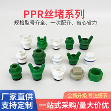 PPR丝堵水管堵头闷头试压堵头4分6分外牙塑料管堵管帽水管配件