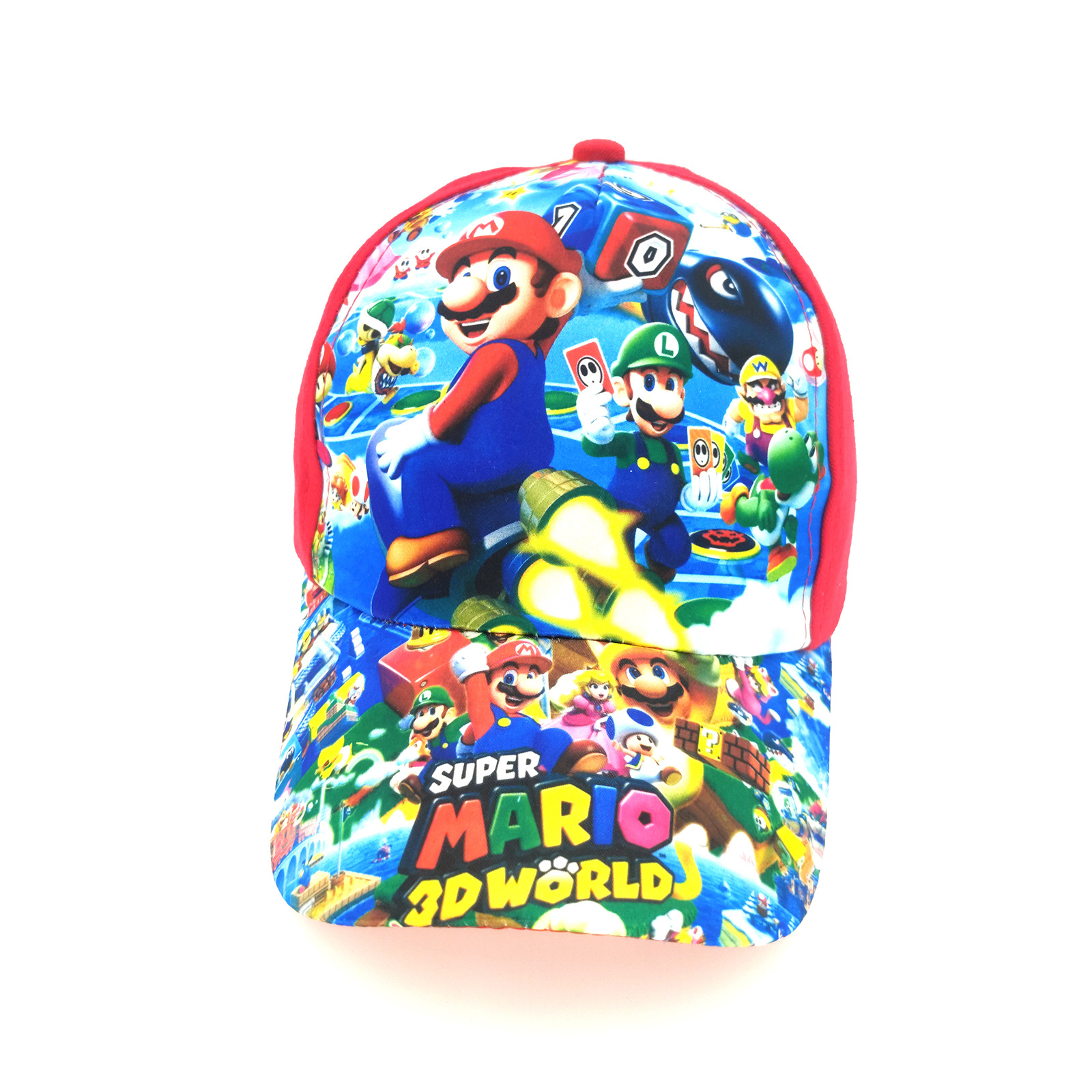 Super Mary Mario Cartoon Hat Children's Travel Sun-Proof Baseball Cap Mario Bros Peaked Cap