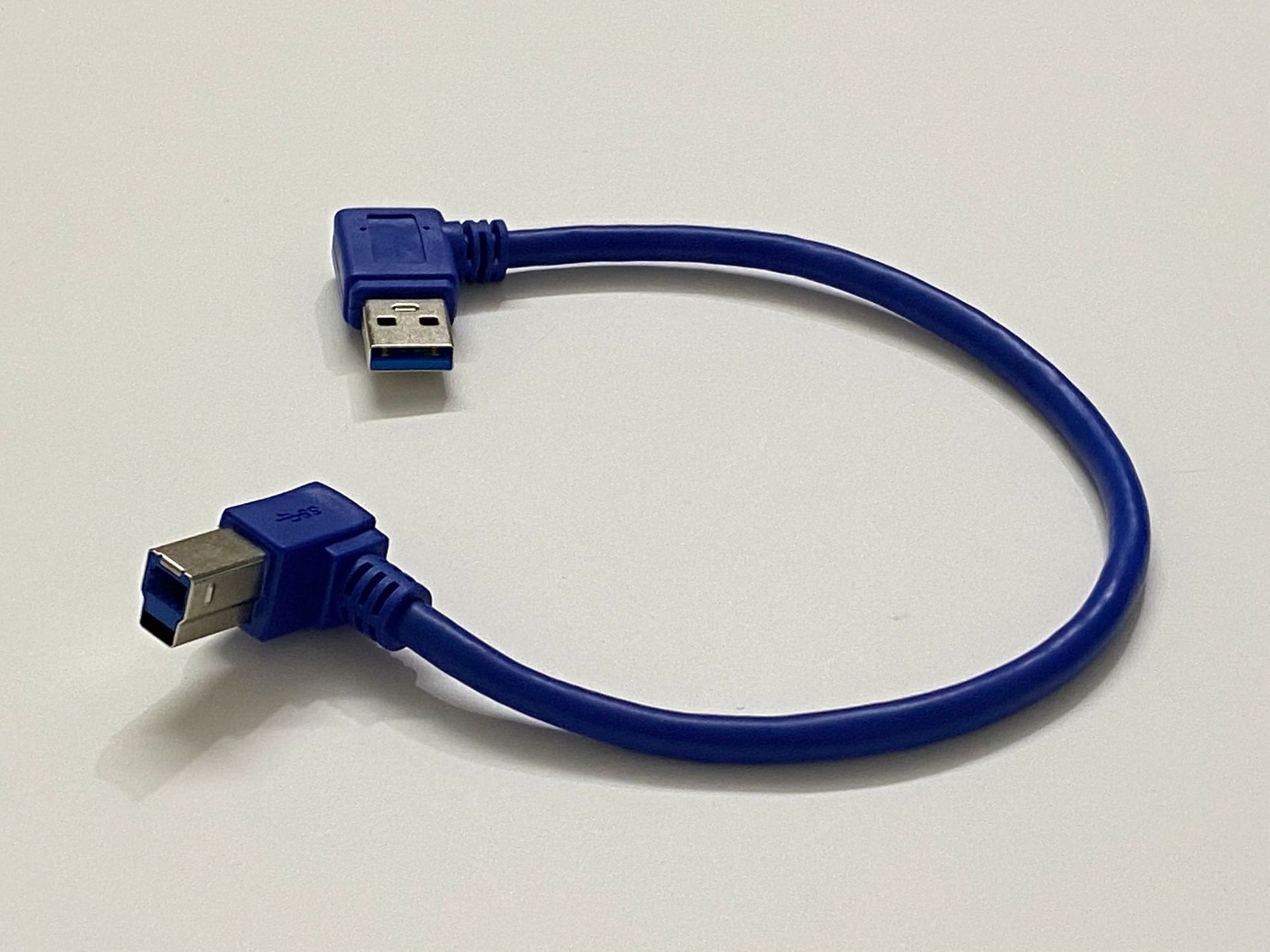 usb3.0 a公左弯对b公左弯头90度硬盘盒数据线usb3.0 cable 0.3m