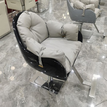 高端理发店椅子发廊专用剪发烫染凳网红美发店玻璃钢升降座椅简约