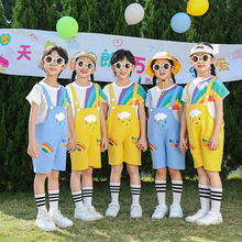 小学生校服夏装幼儿园园服两件套男女童班服六一表演多巴胺套装
