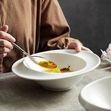 陶瓷创意扬帆波浪斜口餐具麦片水果沙拉大汤碗汤盆家用饭碗用单个