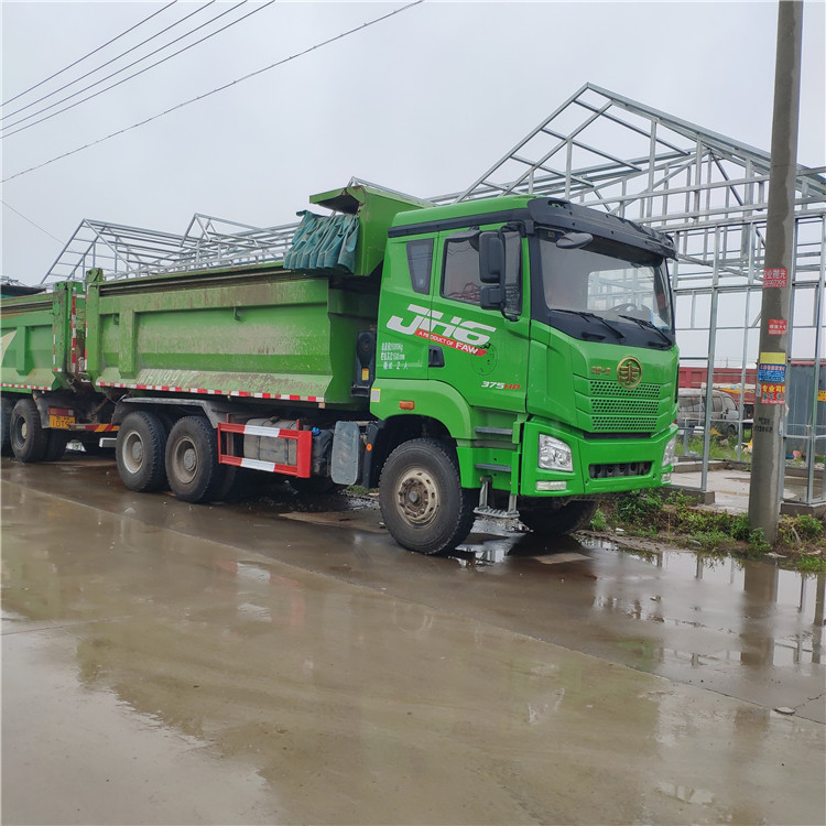 二手自卸车图片 解放 德龙 二手后八轮自卸车 双桥土方翻斗车