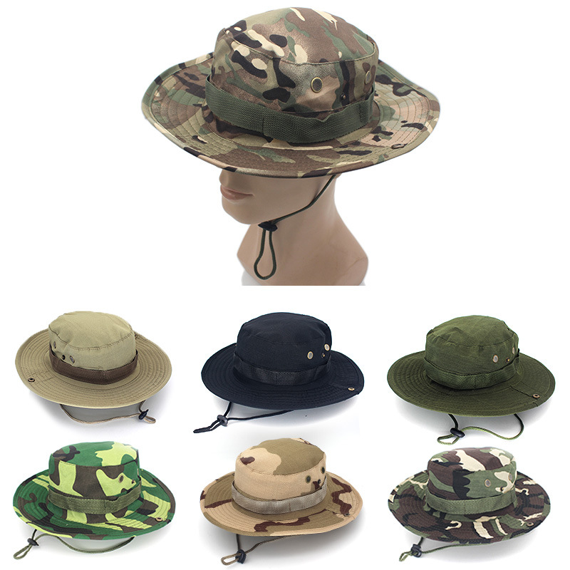 summer hat Outdoor Mountaineering Fishing Boonie Hat Fisherman Hat Leisure Jungle Rounded Hat Men and Women Alpine Cap