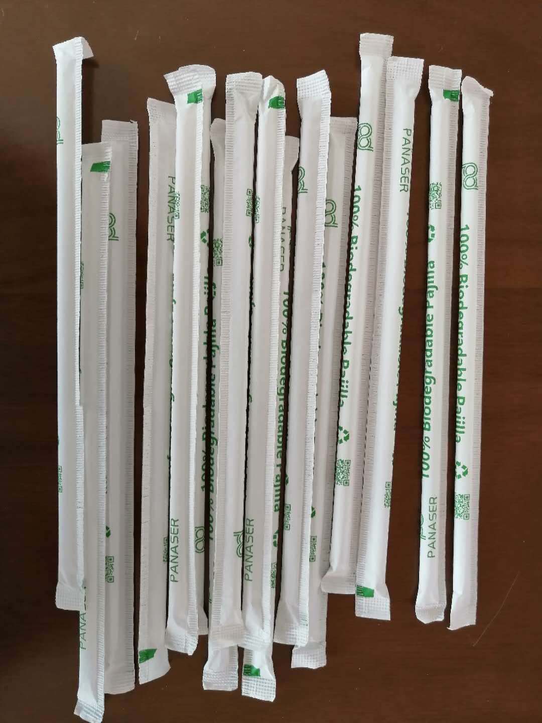 山东日照聚乳酸pla库存吸管6mm200mm原色独立纸包装带印刷logo