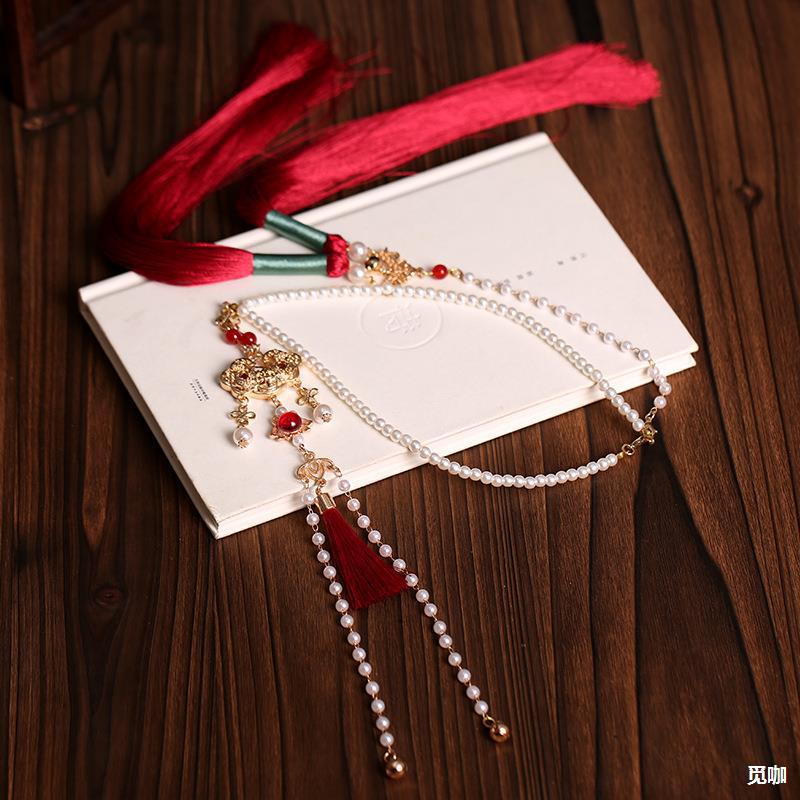 背云长璎珞明制马面裙配饰女平安锁项链古风汉服软璎珞古装项圈