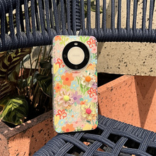 ins夏日花朵涂鸦适用华为Mate60Pro手机壳Mate60高级感保护套少女