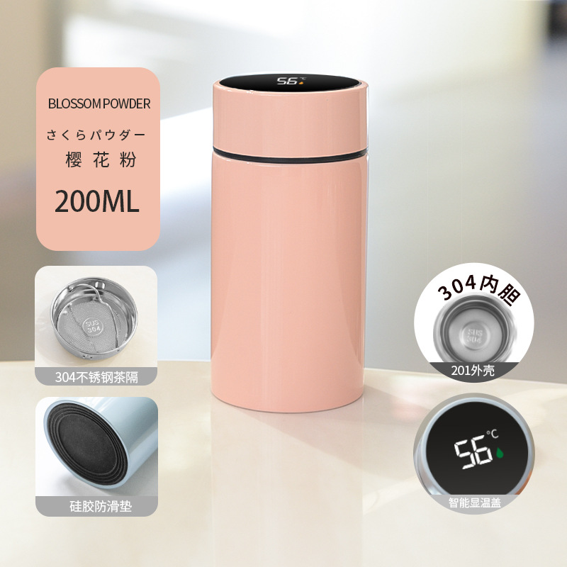 Stainless Steel Vacuum Cup Mini Pocket Cup Ins Style Smart Display Boys and Girls Student Water Cup Gift Customization