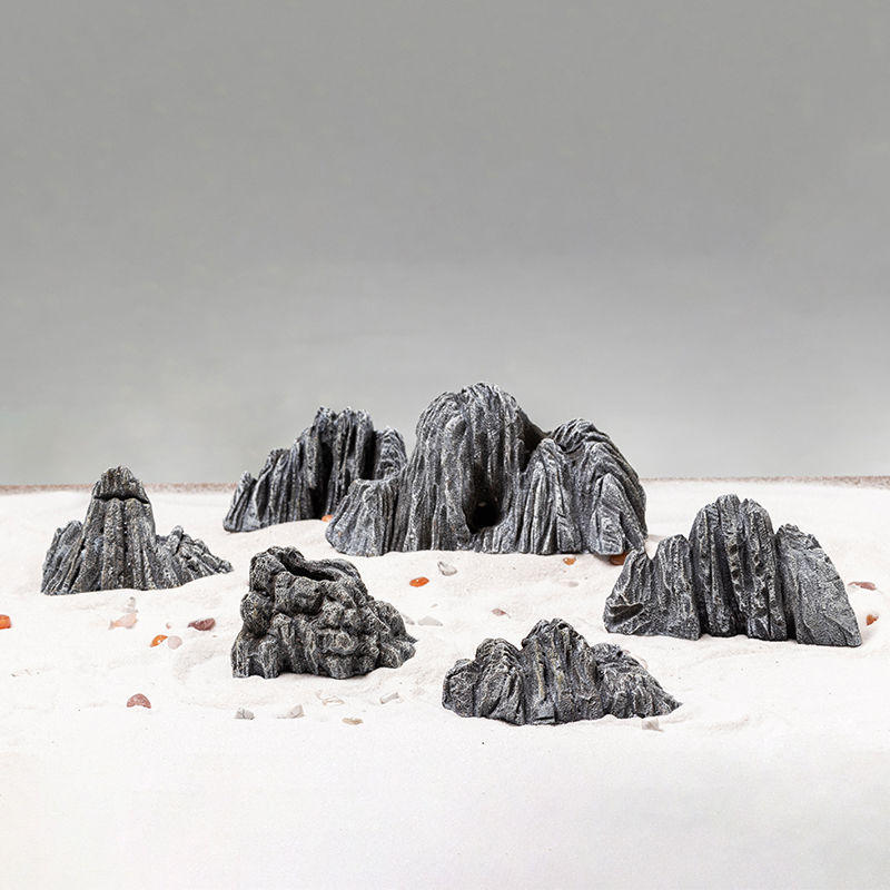 假山小摆件创意微景观造景石石园艺盆景配件小石头绿植生态小石头