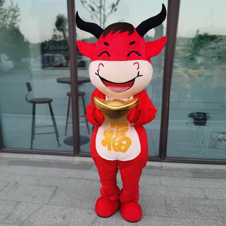 牛年吉祥物财神爷卡通人偶服装成人cos行走表演道具服定制玩偶服