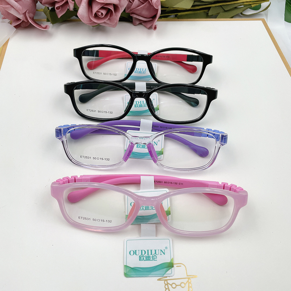 新款软硅胶tr90儿童光学镜架学生小童学护目眼镜平光近视框架批发
