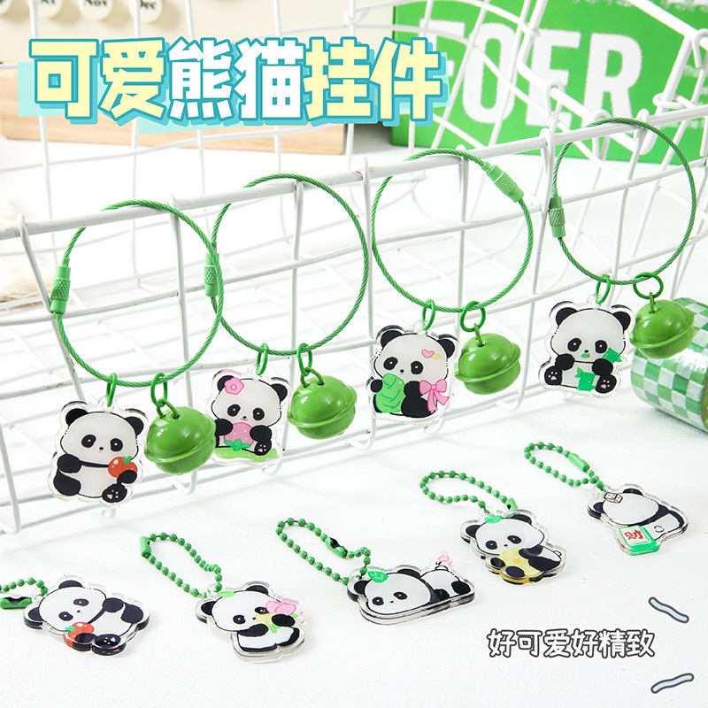 cartoon panda keychain pendant cute school bag packaging accessories acrylic key chain accessories small gift