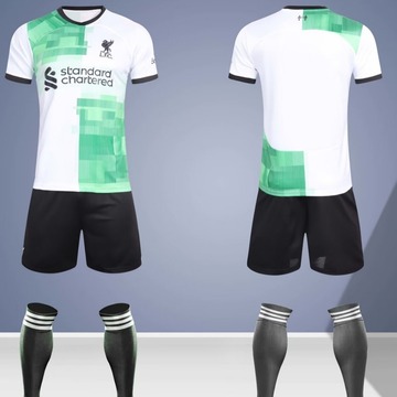 2324利物浦客场绿色足球服套装儿童成人发性比赛队服宽松运动球服