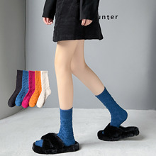 冬季加厚棉质女士袜子立体反织卡通动物毛圈中筒袜保暖个性拉毛袜