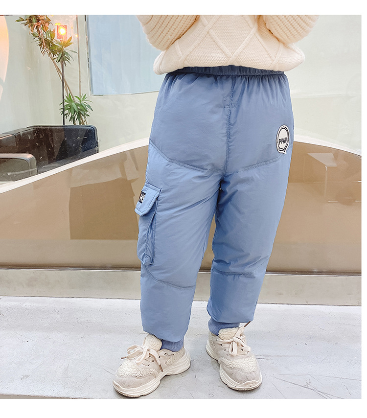 儿童羽绒棉裤男童女童加绒夹棉加厚宝宝外穿中小大童保暖裤子冬季