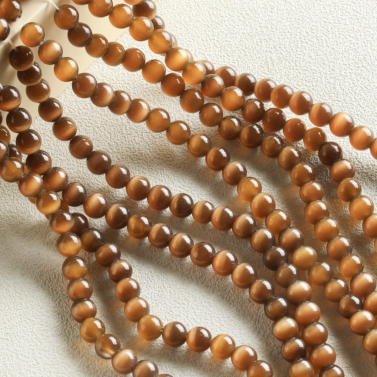 8mm棕色猫眼石散珠圆珠手链串珠饰品diy配件材料包项链珠子-阿里巴巴