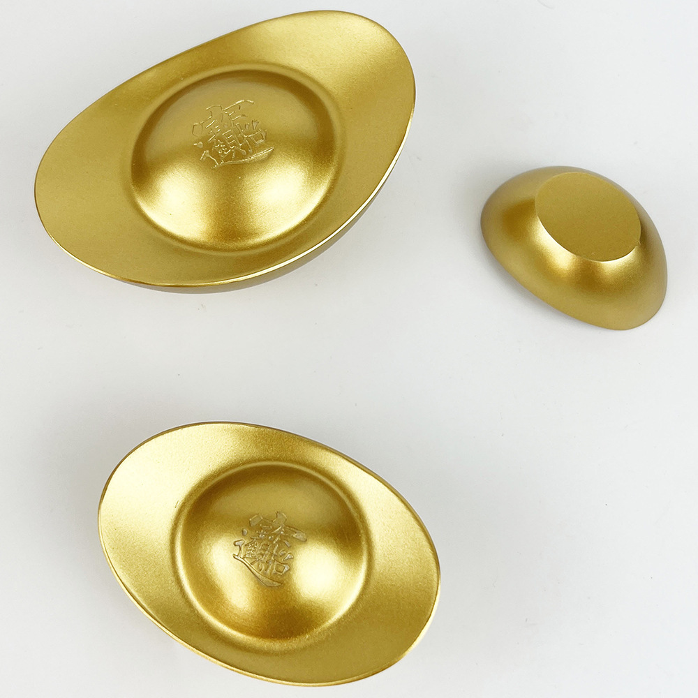 铜金元宝摆件实心黄铜全铜风水招财大小号家用客厅