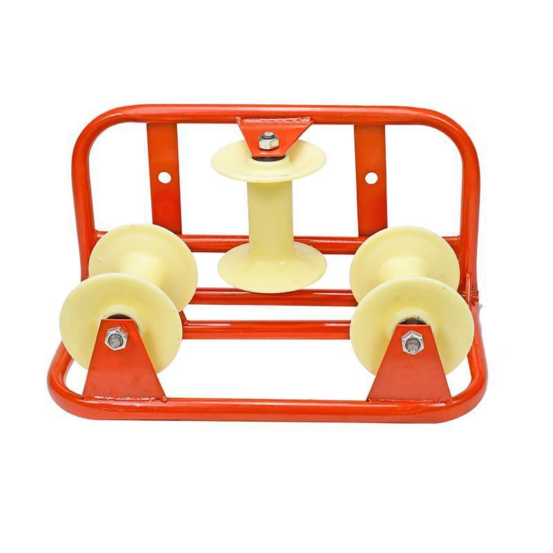 电缆放线滑轮挂钩吊轮三联井口滑轮组地缆管口转角直跑滑车尼龙