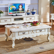 欧式茶几电视柜组合客厅家用小户型轻奢简约象牙白电视柜实木地柜