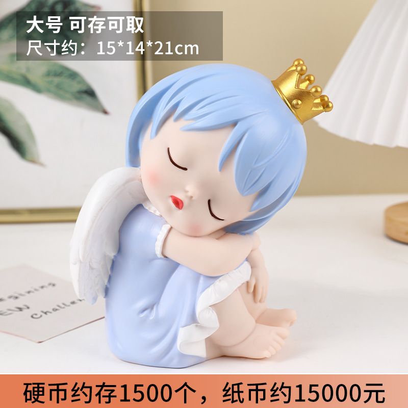 2023 New Cute Cartoon Angel Coin Bank Children Can Save Large Capacity Savings Bank Birthday Gift