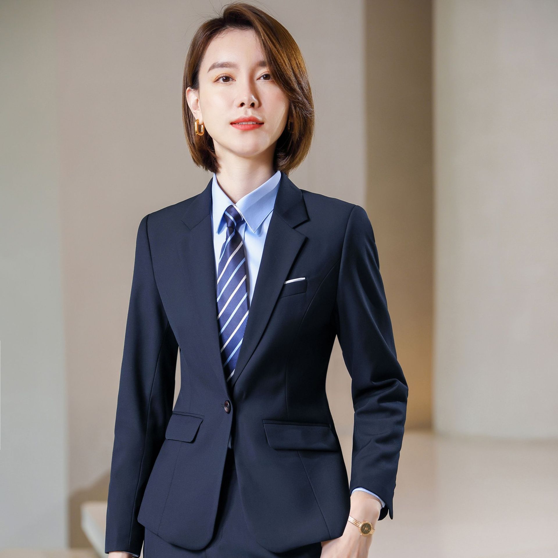 职业套装女西装工作服男女同款职业装工装西服外套教师面试正装女