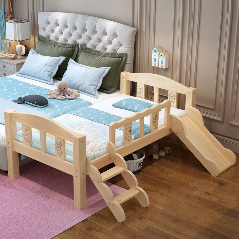 实木儿童拼接床带梯子滑梯幼儿床可床带床垫