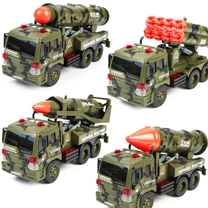 大号导弹发射火箭车男孩军事模型仿真汽车儿童坦克玩具车套装惯性
