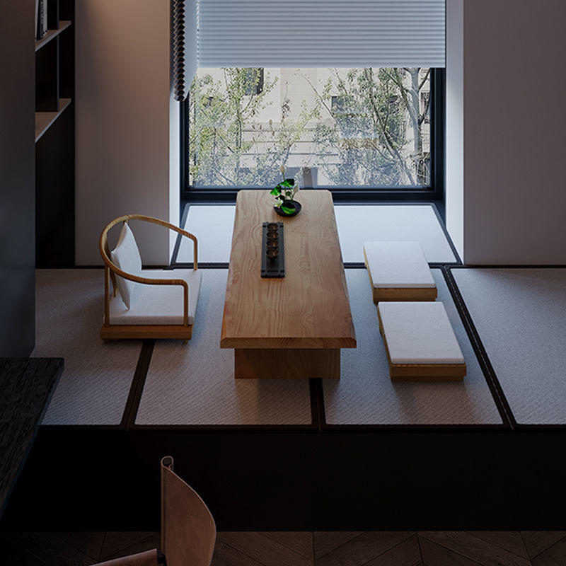 实木榻榻米茶桌日式茶桌椅组合阳台矮小茶桌飘窗茶几坐地禅意茶台