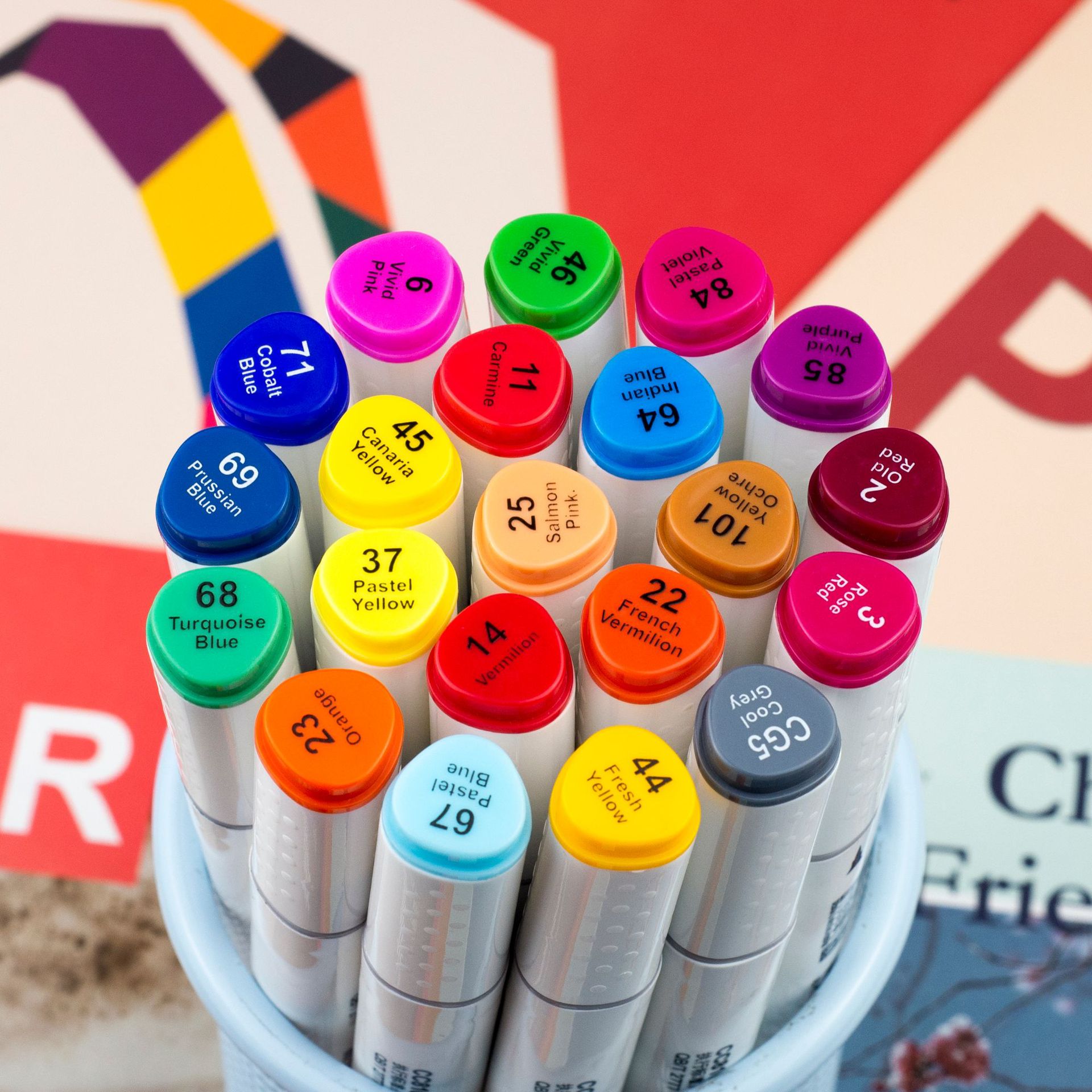 听雨轩12色/80色油性马克笔多色广告笔 麦克笔双头彩色记号笔批发