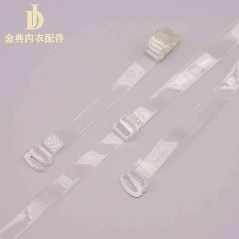 Manufacturer Transparent Finished Shoulder Strap Stainless Steel Buckle White Plastic Buckle Frosted Invisible Shoulder Strap Jindian Underwear accessories