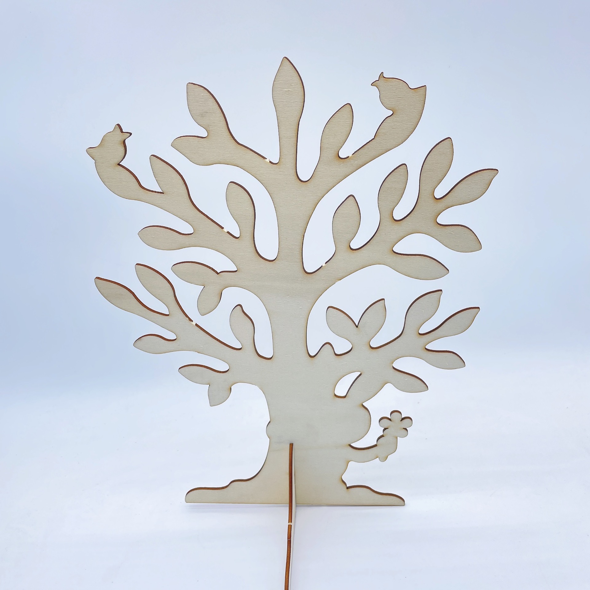 木质diy涂色木板树 小兔子胡萝卜 彩绘涂色玩具超轻黏土 手工制作