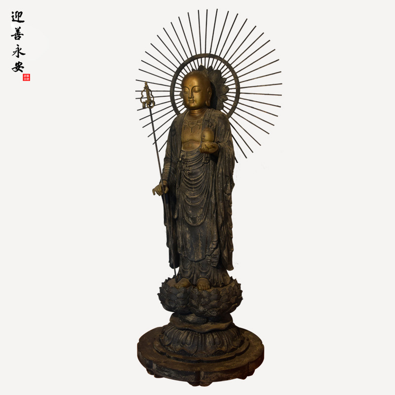 木雕仿古唐代密宗地藏王佛像大愿菩萨寺庙佛堂摆件1.5米 迎善永安