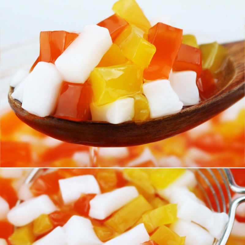 彩色椰果奶茶专用魔力水晶果三色蒟蒻椰果粒水果茶奶茶店原料商用