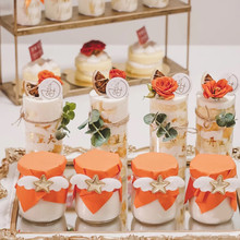 主题纸杯摆件系插件黄色台橘蛋糕婚礼派对生日生日派对橙色甜品布